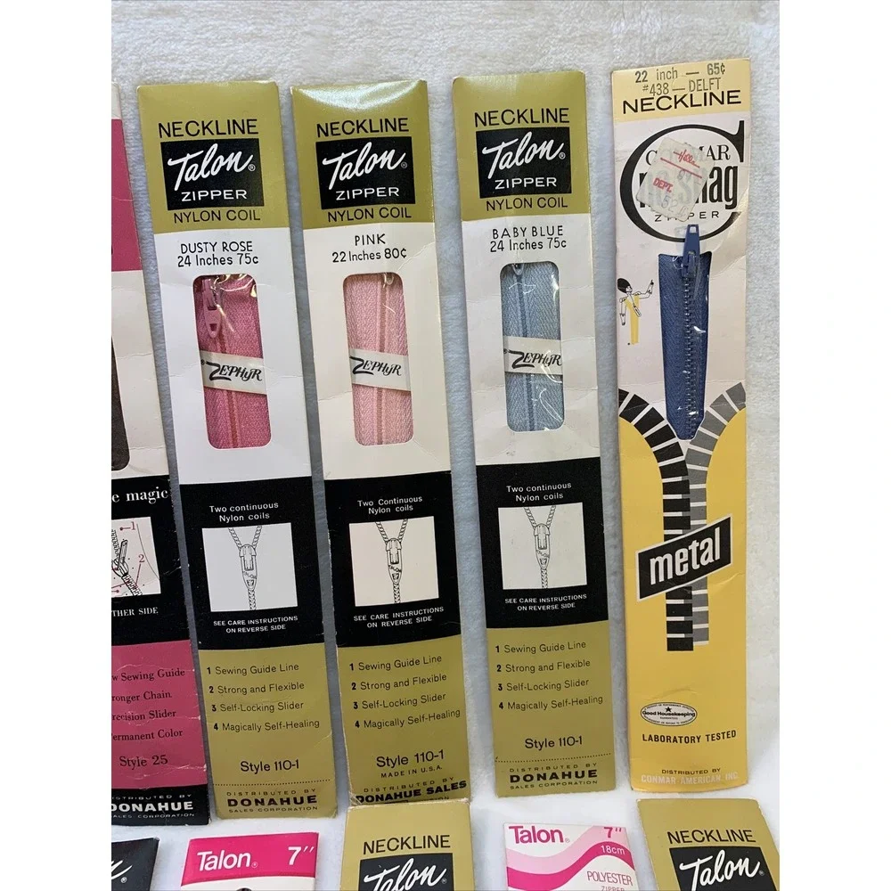Vintage Lot of 14 Zippers Talon Unique Commar Assorted Colors &‎ Sizes NIP NOS